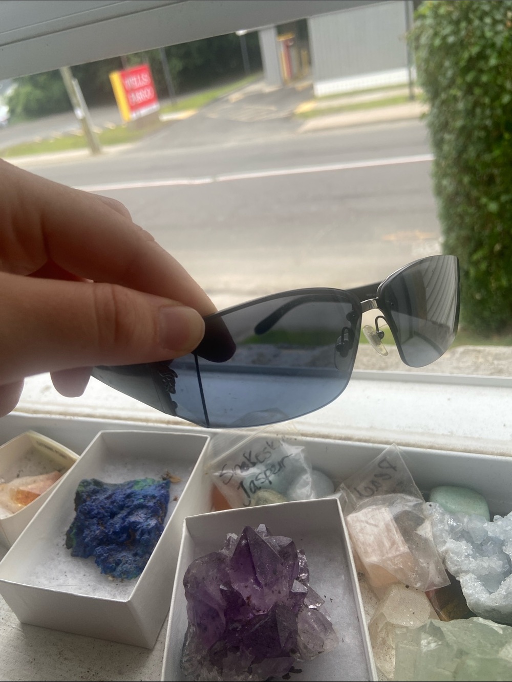 Versace Rimless Sunglasses with Blue Lenses - Picture 5 of 7
